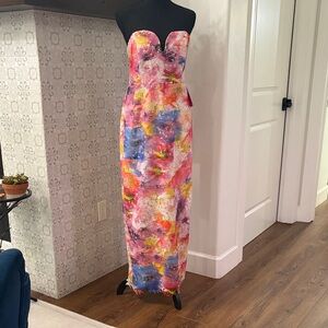 Colorful Strapless Maxi Dress